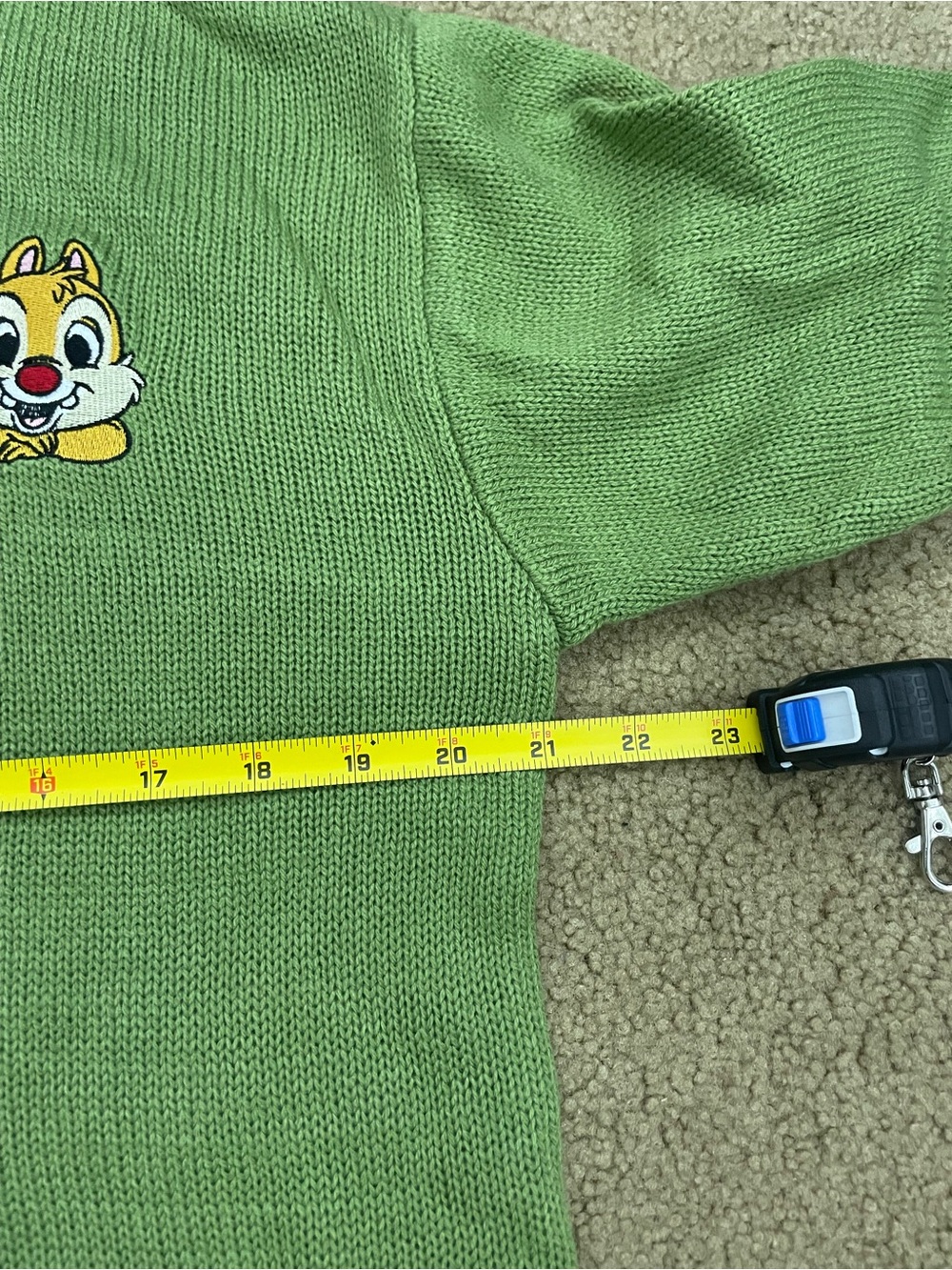 Disney Green Chip 'n' Dale Knit Cardigan Jacket with Fall embroidery - Picture 5 of 6